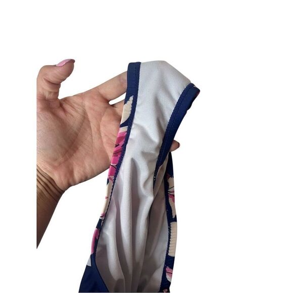 NWOT NAUTICA BLUE/PURPLE FLORAL LACE UP ONE PIECE SWIMSUIT WOMENS SIZE LARGE - Picture 10 of 10